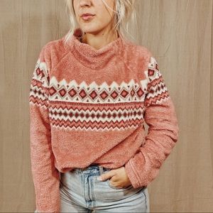 Vintage Style Pink Fuzzy Sweater